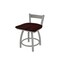 Holland Bar Stool Co 18" Low Back Swivel Vanity Stool, Nickel Finish, Dark Cherry Oak Seat 82118ANDCOak - alternate 1